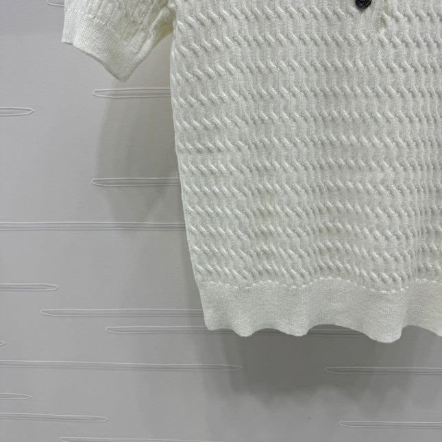 MIUMIU KNITTED POLO SHIRT WHITE 274837