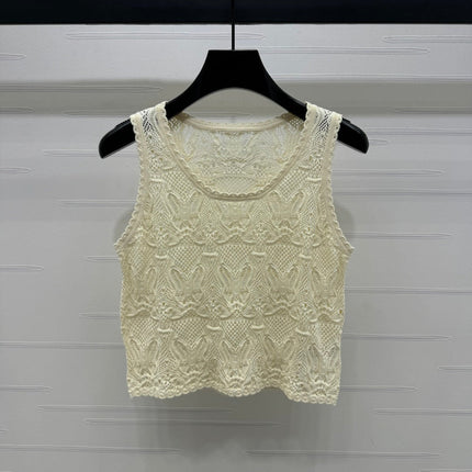 DIOR 25S HAND CROCHET VEST IN COTTON 264185