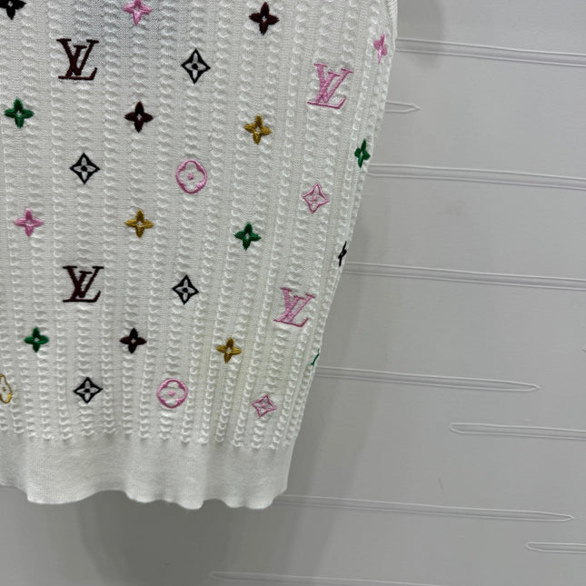 LV 25S EMBROIDERED KNIT TANK TOP 264272