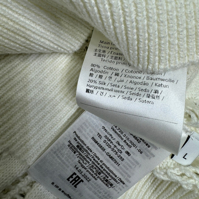 VALENTINO CREW NECK SHORT-SLEEVE KNIT TOP 274956
