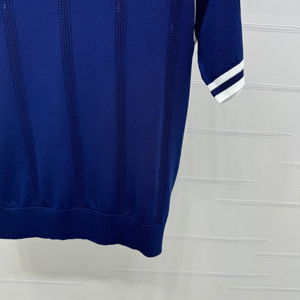 MIU 25S RAGLAN CREW NECK STRIPED KNIT SWEATER 264106