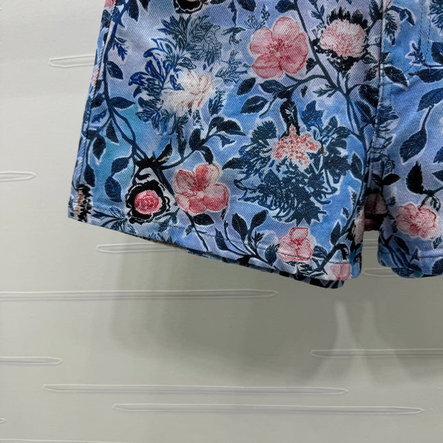 LV 25S PRINTED DENIM SHORTS 264196