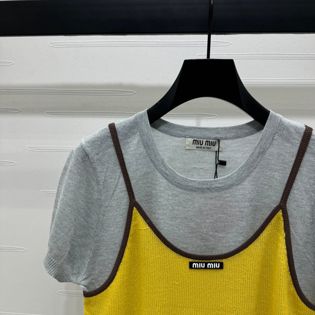 MIU 25S 2 PIECE KNITTED TOP WITH STRAPS 264132