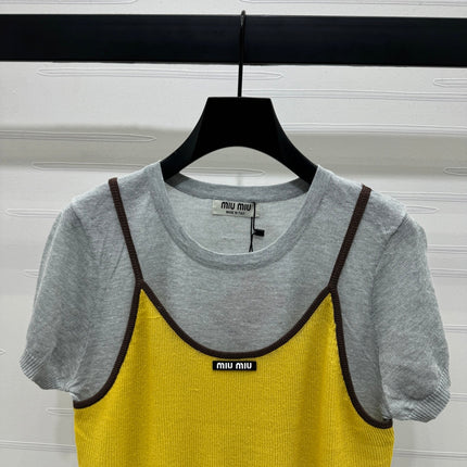 MIU 25S 2 PIECE KNITTED TOP WITH STRAPS 264132