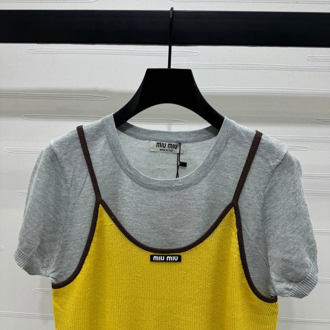 MIU 25S 2 PIECE KNITTED TOP WITH STRAPS 264132
