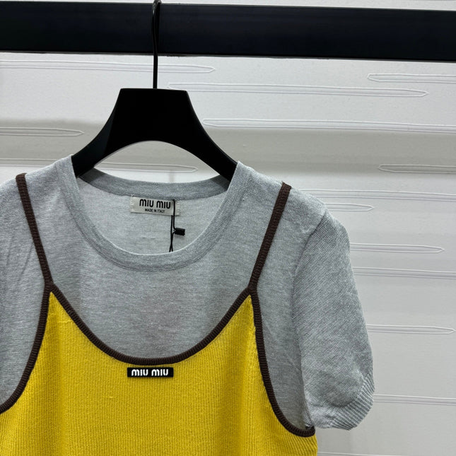 MIU 25S 2 PIECE KNITTED TOP WITH STRAPS 264132