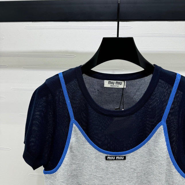MIU 25S 2 PIECE KNITTED TOP WITH STRAPS 264131