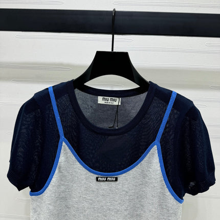 MIU 25S 2 PIECE KNITTED TOP WITH STRAPS 264131