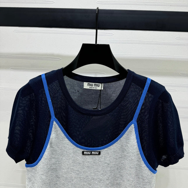 MIU 25S 2 PIECE KNITTED TOP WITH STRAPS 264131