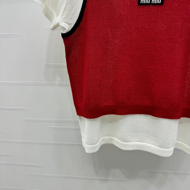 MIU 25S 2 PIECE KNITTED TOP WITH STRAPS 264130