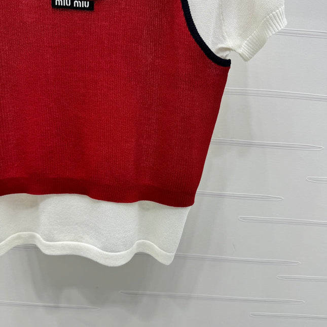 MIU 25S 2 PIECE KNITTED TOP WITH STRAPS 264130