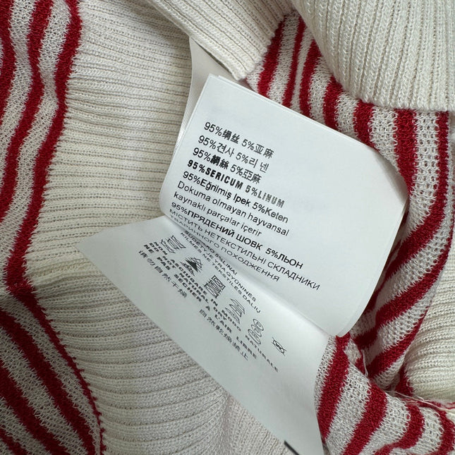PRAD 25S STRIPED V-NECK KNITTED VEST 264127