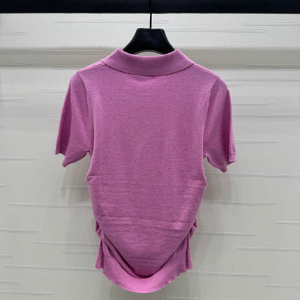 PRAD 25S SHORT SLEEVE KNIT TOP 264121