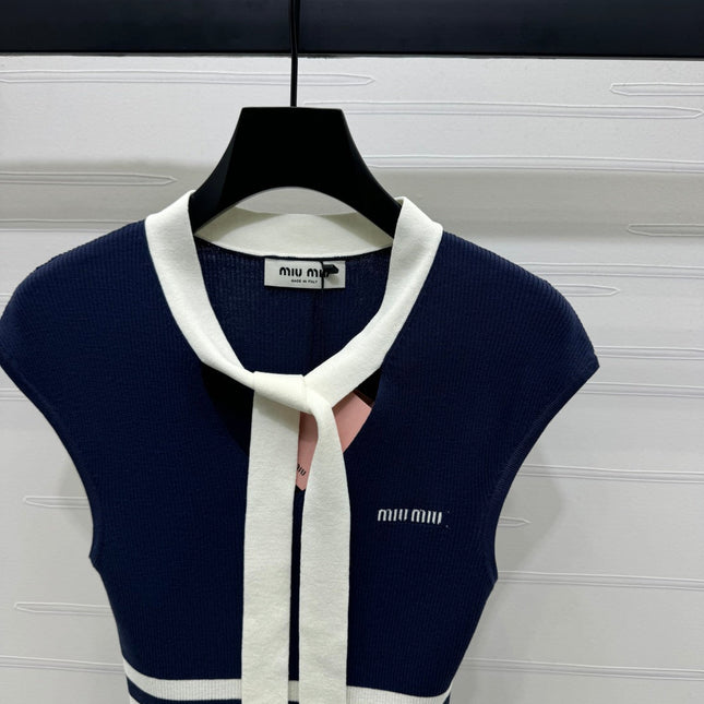 MIU 25S ICE STRIPE KNIT VEST 2264118