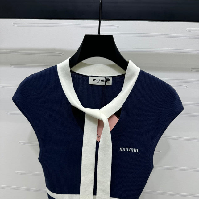 MIU 25S ICE STRIPE KNIT VEST 2264118