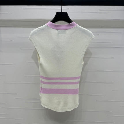 MIU 25S ICE STRIPE KNIT VEST 264116