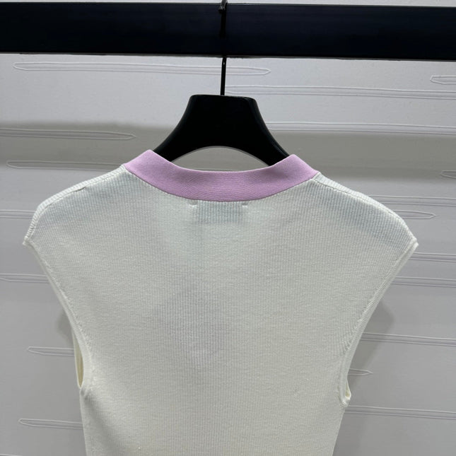 MIU 25S ICE STRIPE KNIT VEST 264116