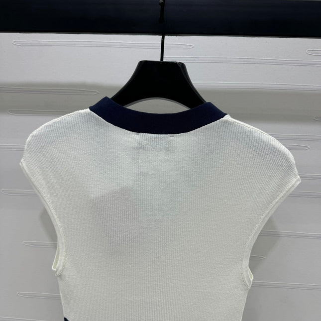 MIU 25S ICE STRIPE KNIT VEST 264114