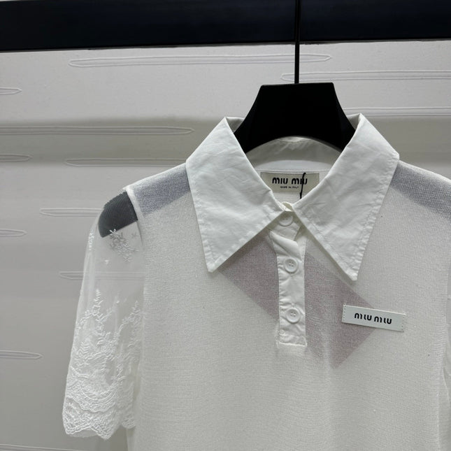 MIU 25SSEE THROUGH COLLAR SHIRT 264111
