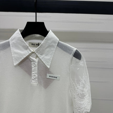 MIU 25SSEE THROUGH COLLAR SHIRT 264111