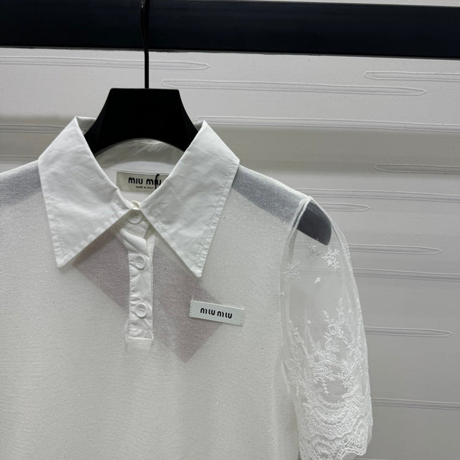 MIU 25SSEE THROUGH COLLAR SHIRT 264111