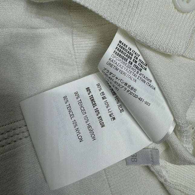 MIU 25S ROUND NECK STRIPED KNIT RAGLAN SHORT SLEEVES 264108