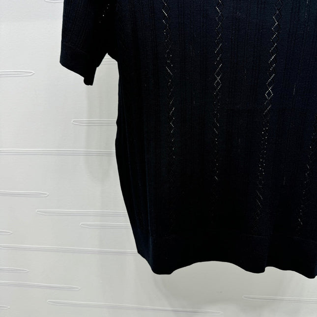 MIU 25S RHINESTONE COLLAR T-SHIRT 264097