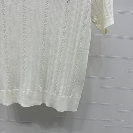 MIU 25S RHINESTONE COLLAR T-SHIRT 264095
