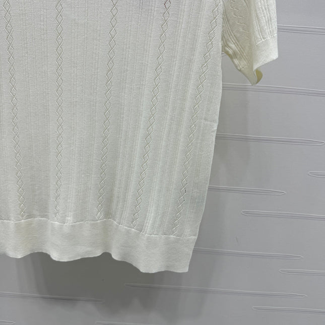MIU 25S RHINESTONE COLLAR T-SHIRT 264095