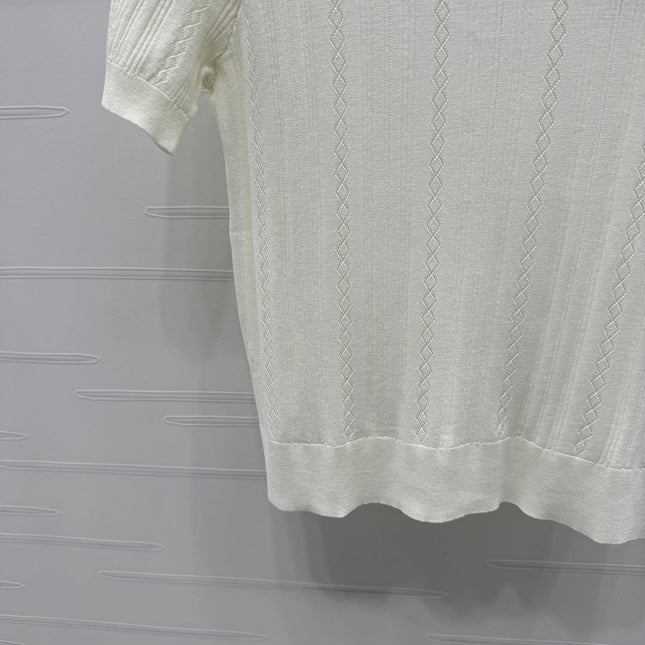 MIU 25S RHINESTONE COLLAR T-SHIRT 264095