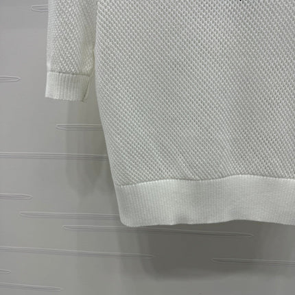 PRAD 25S HOLLOW KNIT SHORT SLEEVE TOP 264134