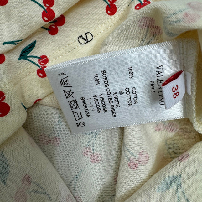VALENTINO 25S CHERRY PATTERN ROUND NECK T-SHIRT 264040