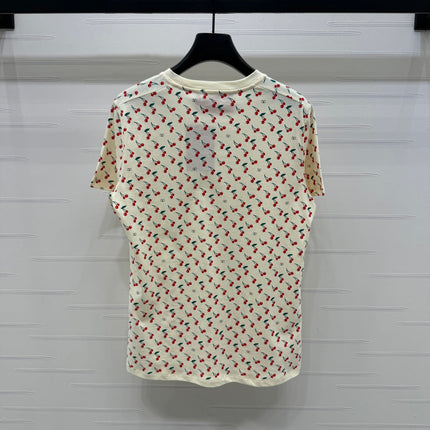 VALENTINO 25S CHERRY PATTERN ROUND NECK T-SHIRT 264040