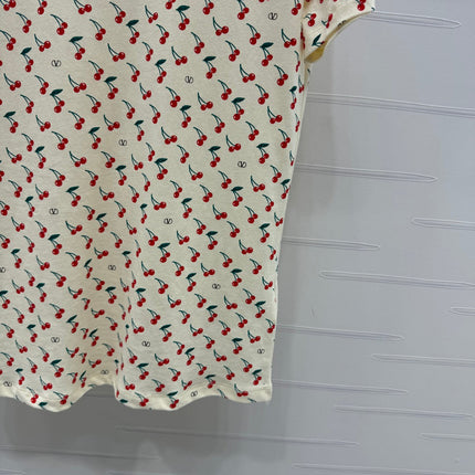VALENTINO 25S CHERRY PATTERN ROUND NECK T-SHIRT 264040