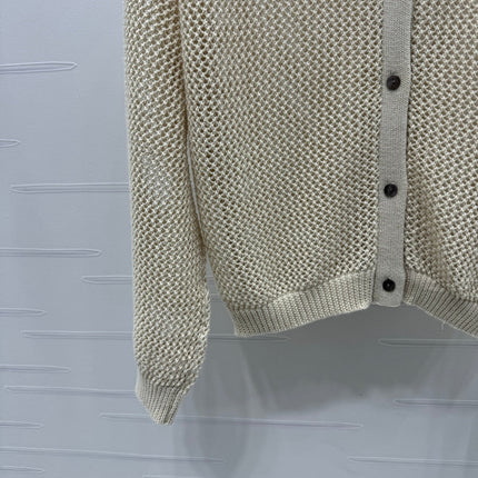 PRADA LACE-KNIT LONG-SLEEVE HOODIE 274830