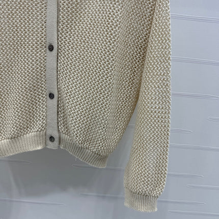 PRADA LACE-KNIT LONG-SLEEVE HOODIE 274830