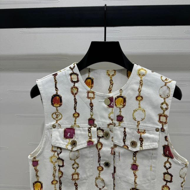 LV PATTERNED DENIM BLAZER 269436
