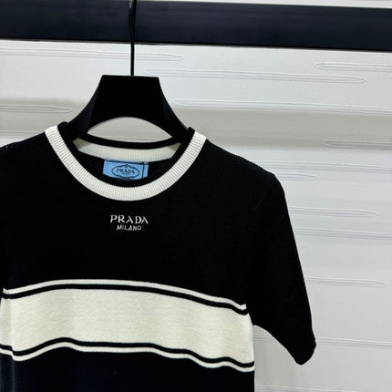 PRADA SHORT-SLEEVE CREW NECK SWEATER 269413