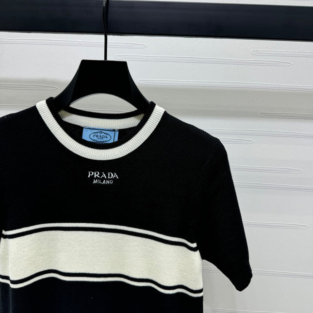 PRADA SHORT-SLEEVE CREW NECK SWEATER 269413