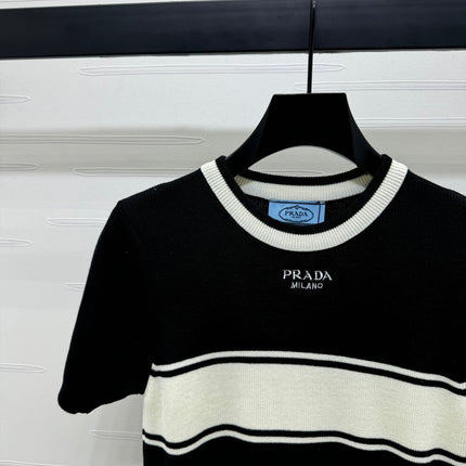 PRADA SHORT-SLEEVE CREW NECK SWEATER 269413