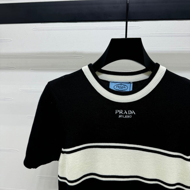 PRADA SHORT-SLEEVE CREW NECK SWEATER 269413