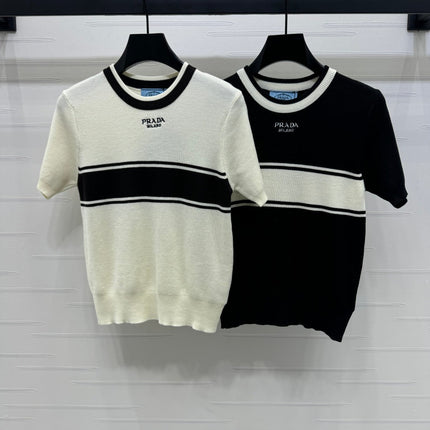 PRADA SHORT-SLEEVE CREW NECK SWEATER 269414