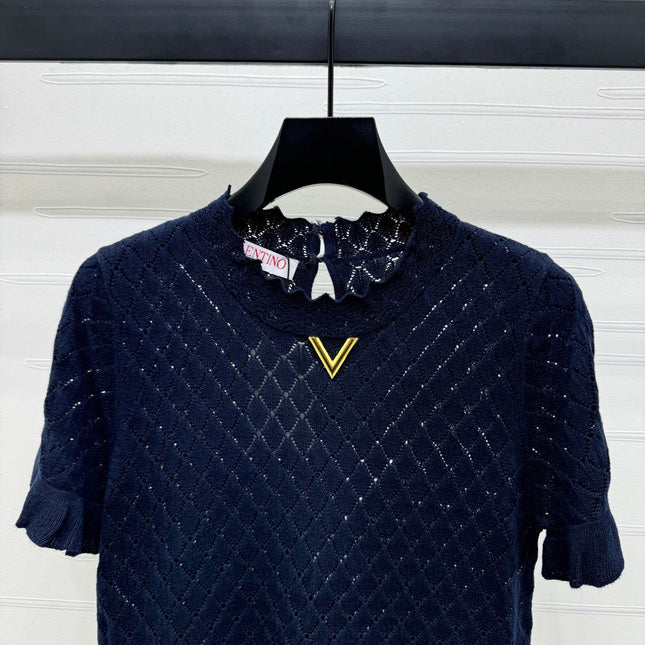 VALENTINO SHORT SLEEVE T-SHIRT NAVY BLUE 274908