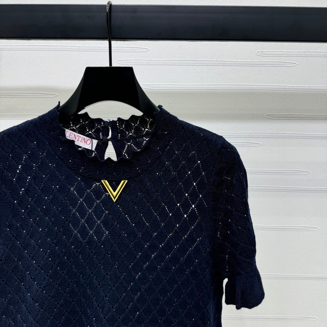 VALENTINO SHORT SLEEVE T-SHIRT NAVY BLUE 274908