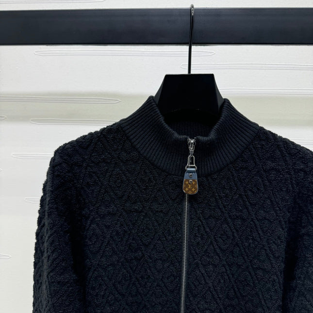 LV ZIP-UP LONG-SLEEVE KNIT CARDIGAN 274961
