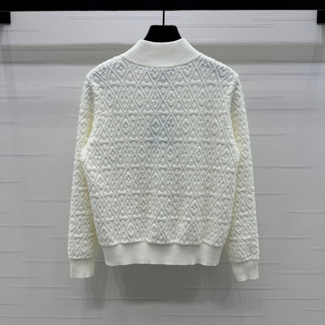 LV ZIP-UP LONG-SLEEVE KNIT CARDIGAN 274960