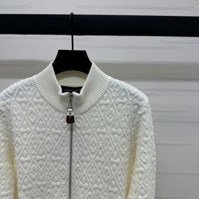 LV ZIP-UP LONG-SLEEVE KNIT CARDIGAN 274960