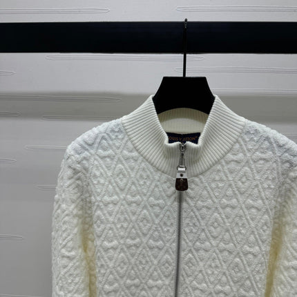 LV ZIP-UP LONG-SLEEVE KNIT CARDIGAN 274960