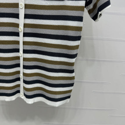 MIUMIU SHORT-SLEEVE KNIT CARDIGAN 274944