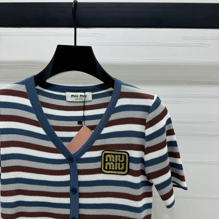 MIUMIU  SHORT-SLEEVE KNIT CARDIGAN 274943